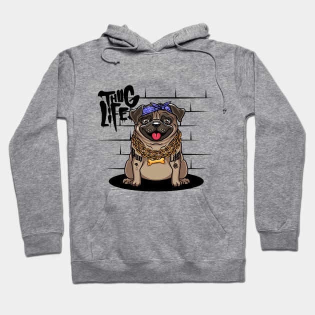 pug life Hoodie by redwane